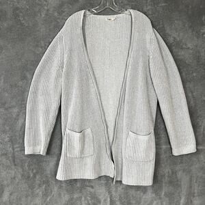 Faherty Cardigan Sweater Womens L Cashmere Blend Chunky Knit Lagenlook